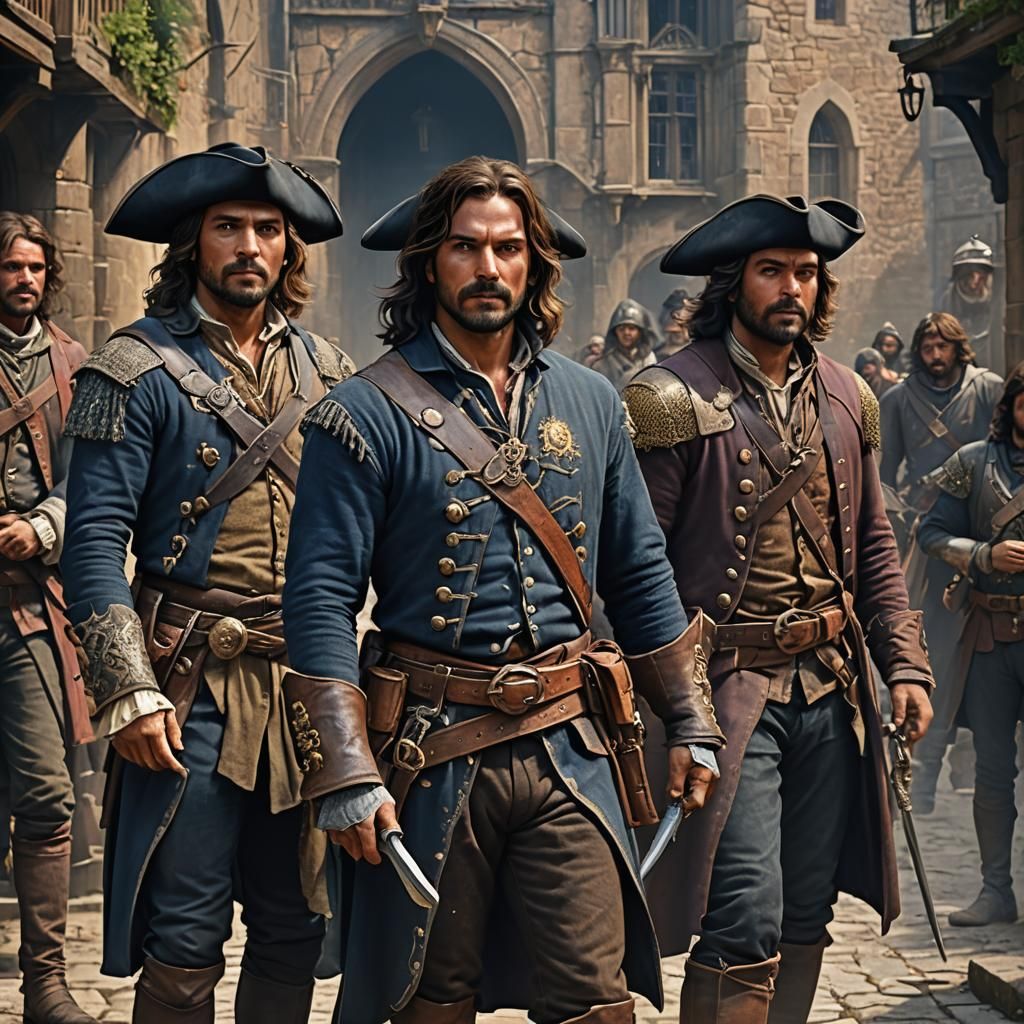 The Three Musketeers Portrait in Fantasy Concept Art