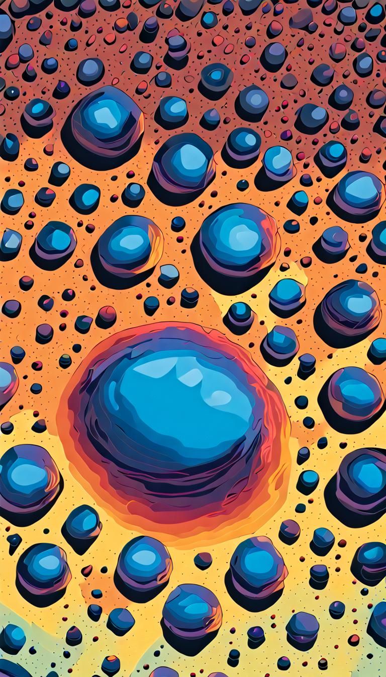 Abstract Mercury Blobs Spinning in Zero Gravity