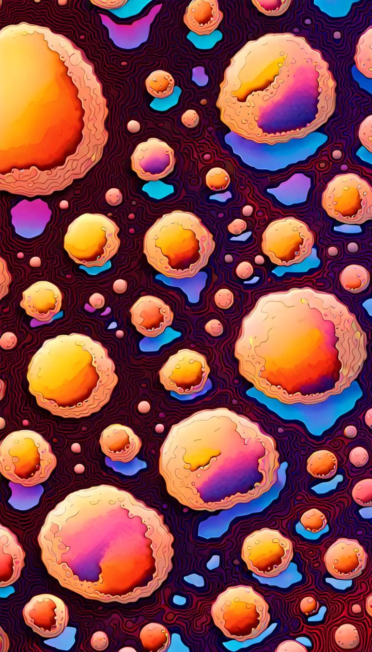 Mercury Blobs Deforming in Zero Gravity, as Digital Art