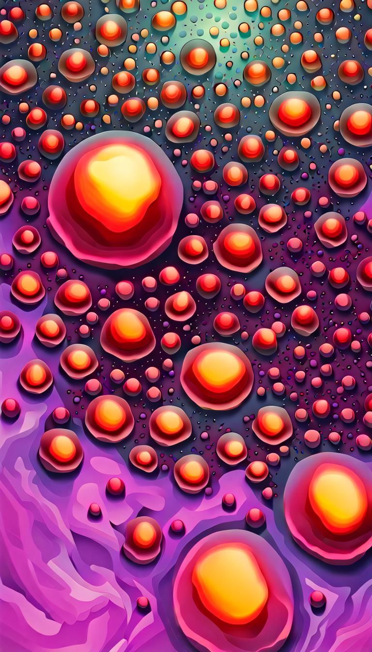 Abstract Mercury Blobs Spinning in Zero Gravity