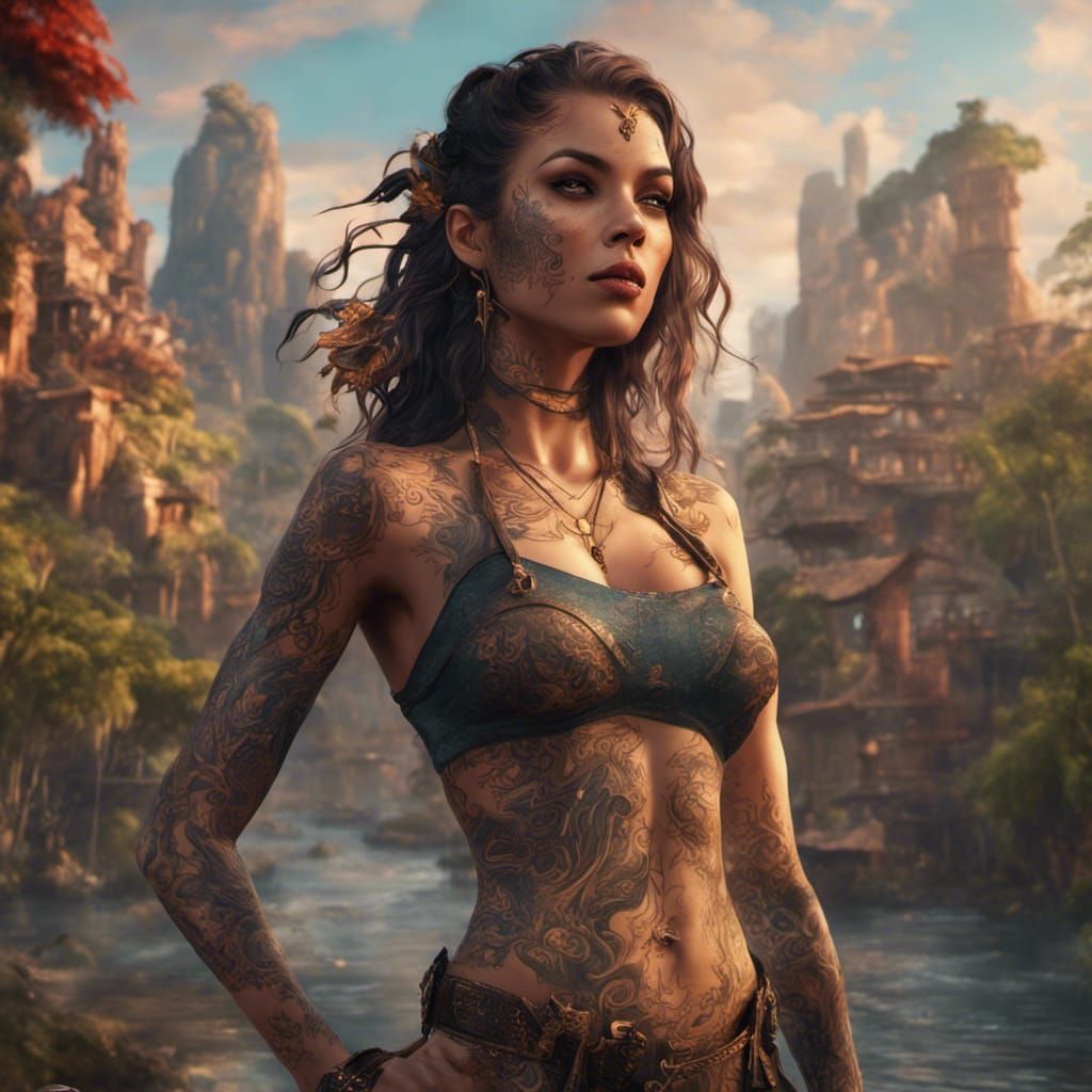 Brazilian Tattoo Art: Detailed Matte Painting