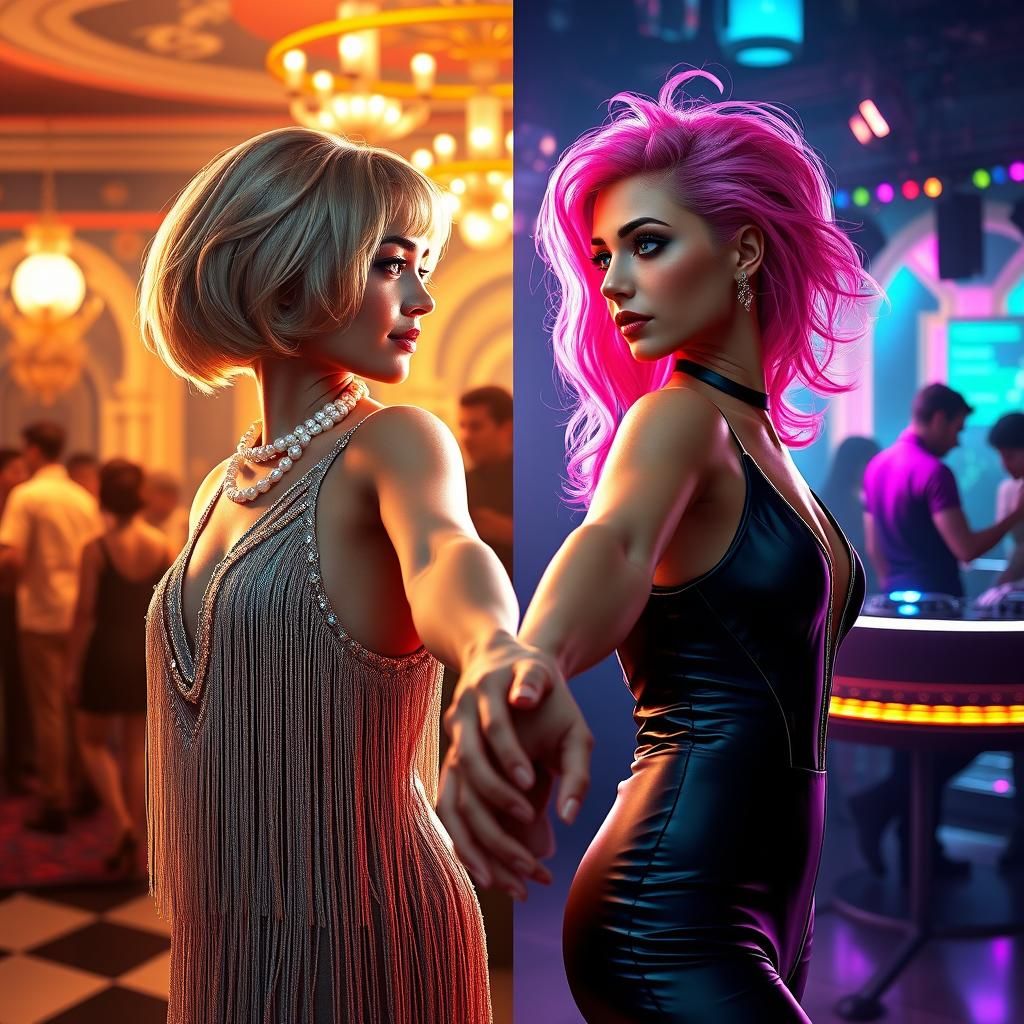 Dancers Across Time: A Split View Portrait