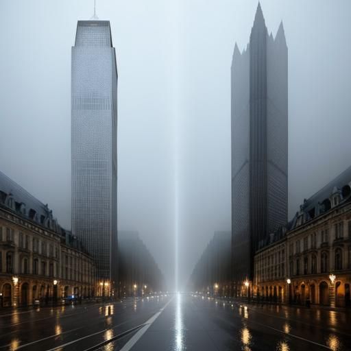 Futuristic Cyberpunk Cityscape of France