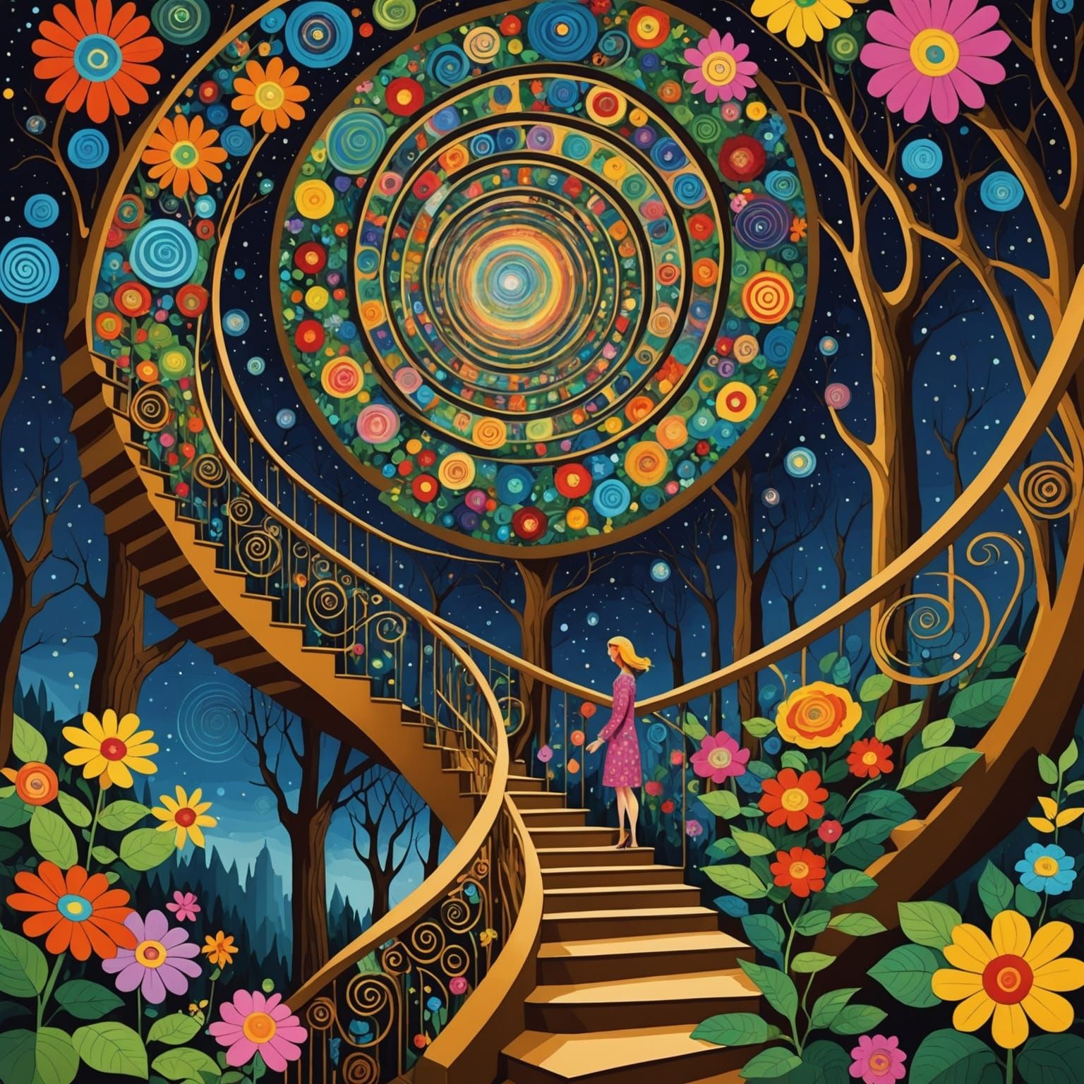 Klimt Crochet: Vertigo Art with Spirals and Rainforest