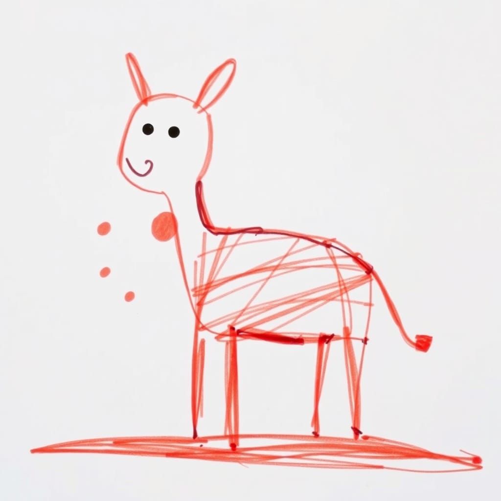 Early Childhood Artwork of a Simple Animal