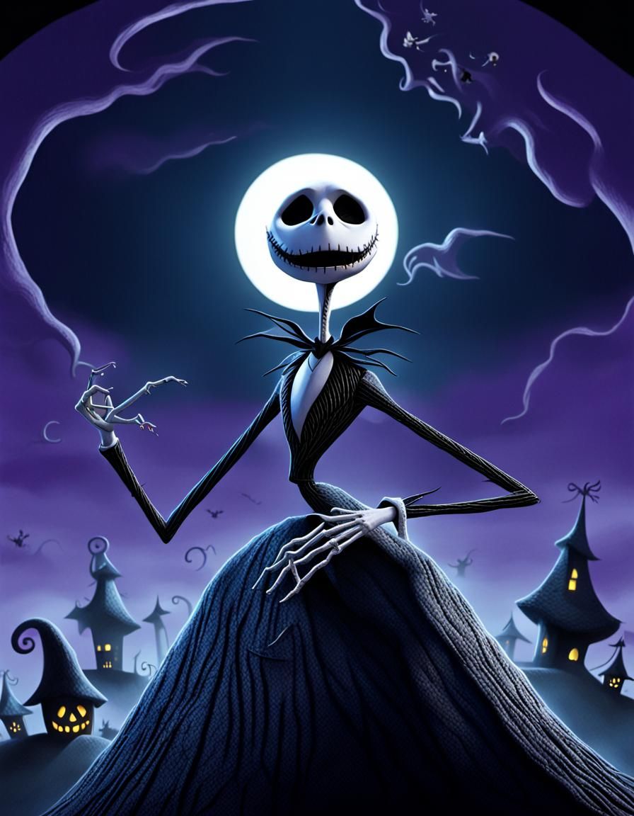 "Nightmare Before Christmas" Cartoon Movie Poster in CGI