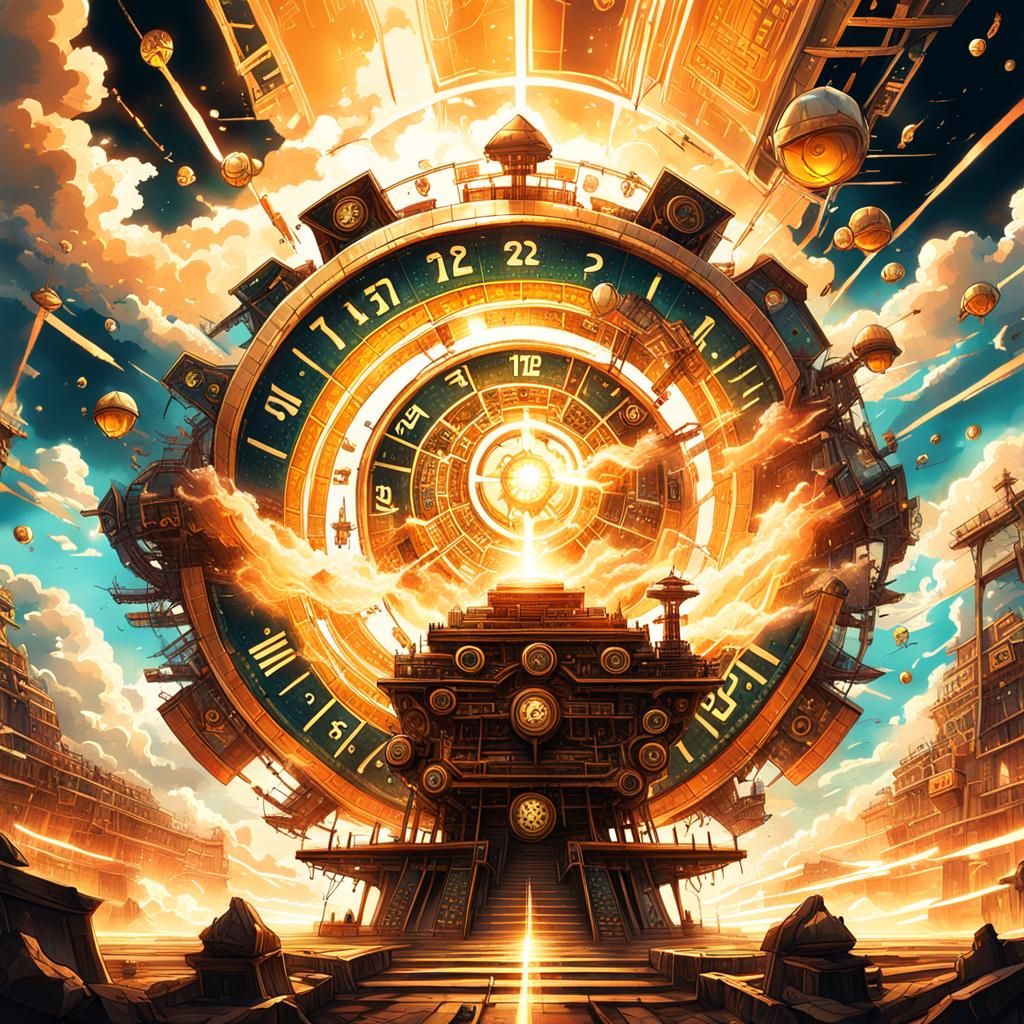 Manga Scene: Floating Equations with Giant Robot