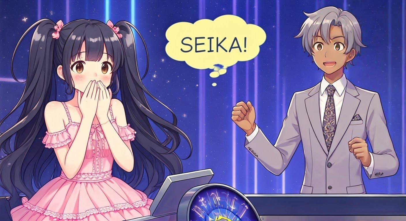 Kawaii Anime Woman on Game Show