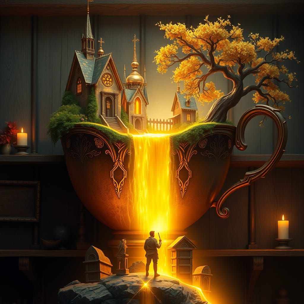 Antique Cup Reveals Hidden Medieval Kingdom in Warm Candleli...