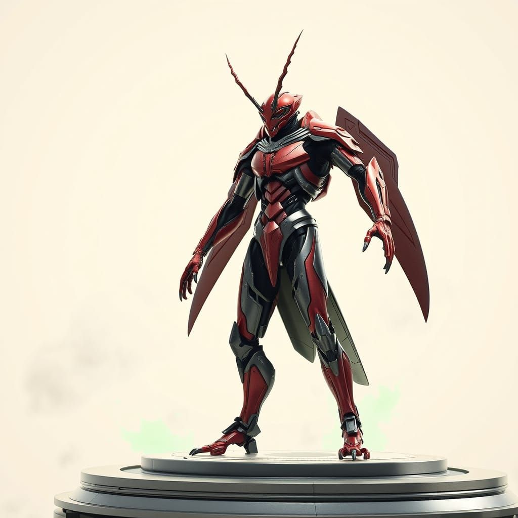 Cybernetic Insect Overlord in Futuristic Armor