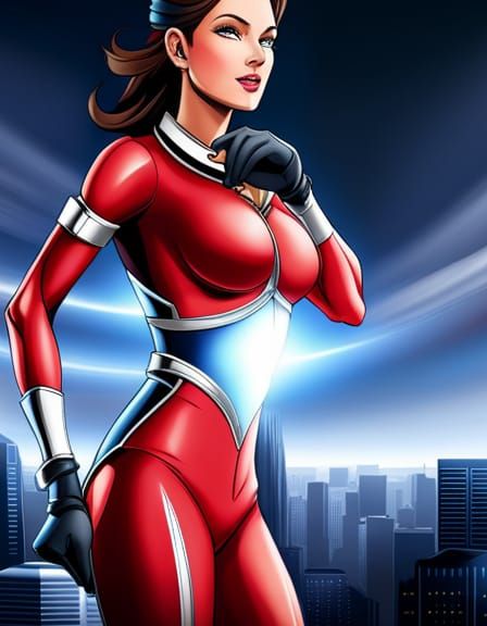 Cyborg Girl on Futuristic City Street