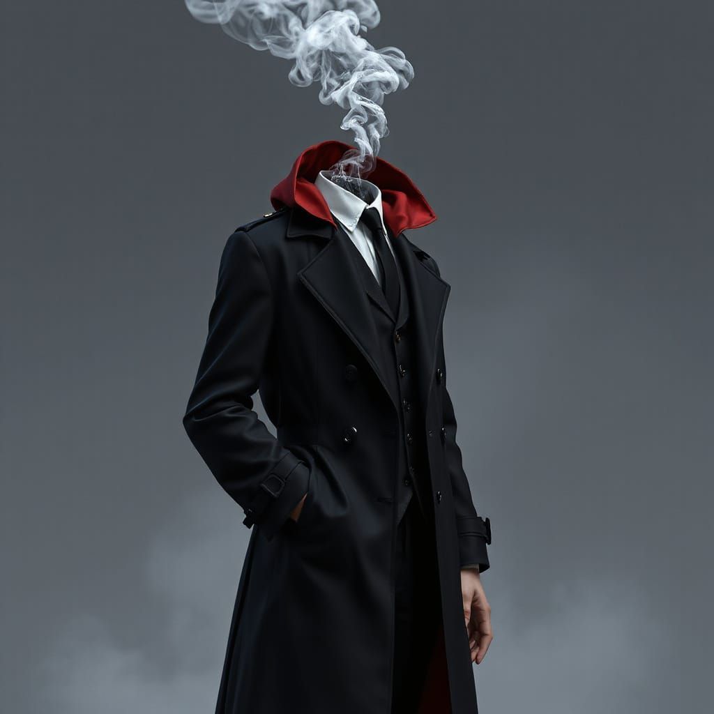 Headless Man in Red Hood: Detailed 3D Anime Art