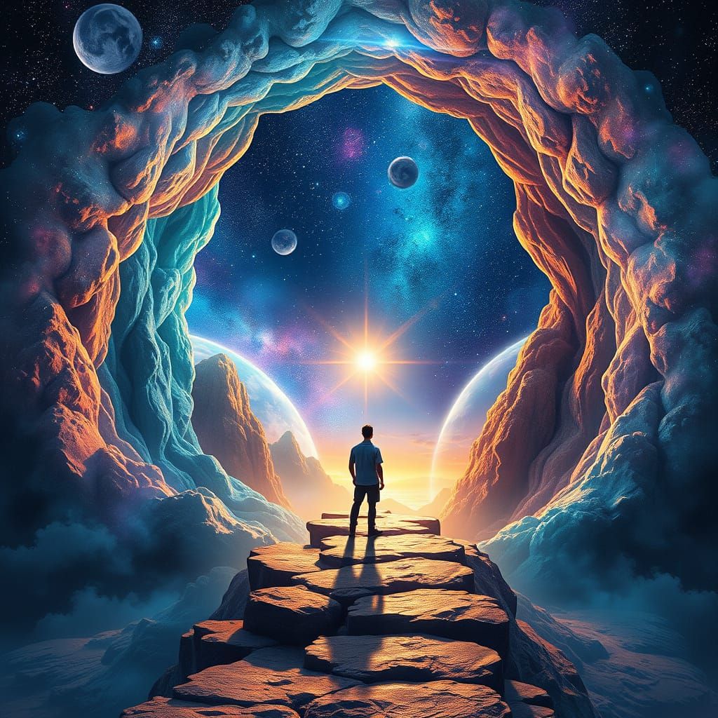 Stargate Connecting Two Worlds: Holographic Astral Illustrat...