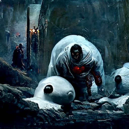 Baymax in Elden Ring Horror, Doré Style