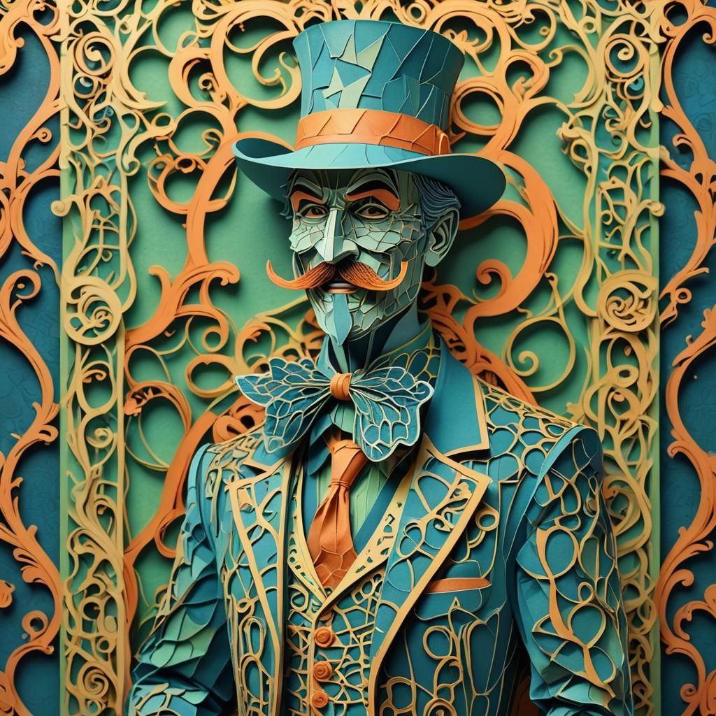 Top-Hatted Villain in Lattice Kirigami Style