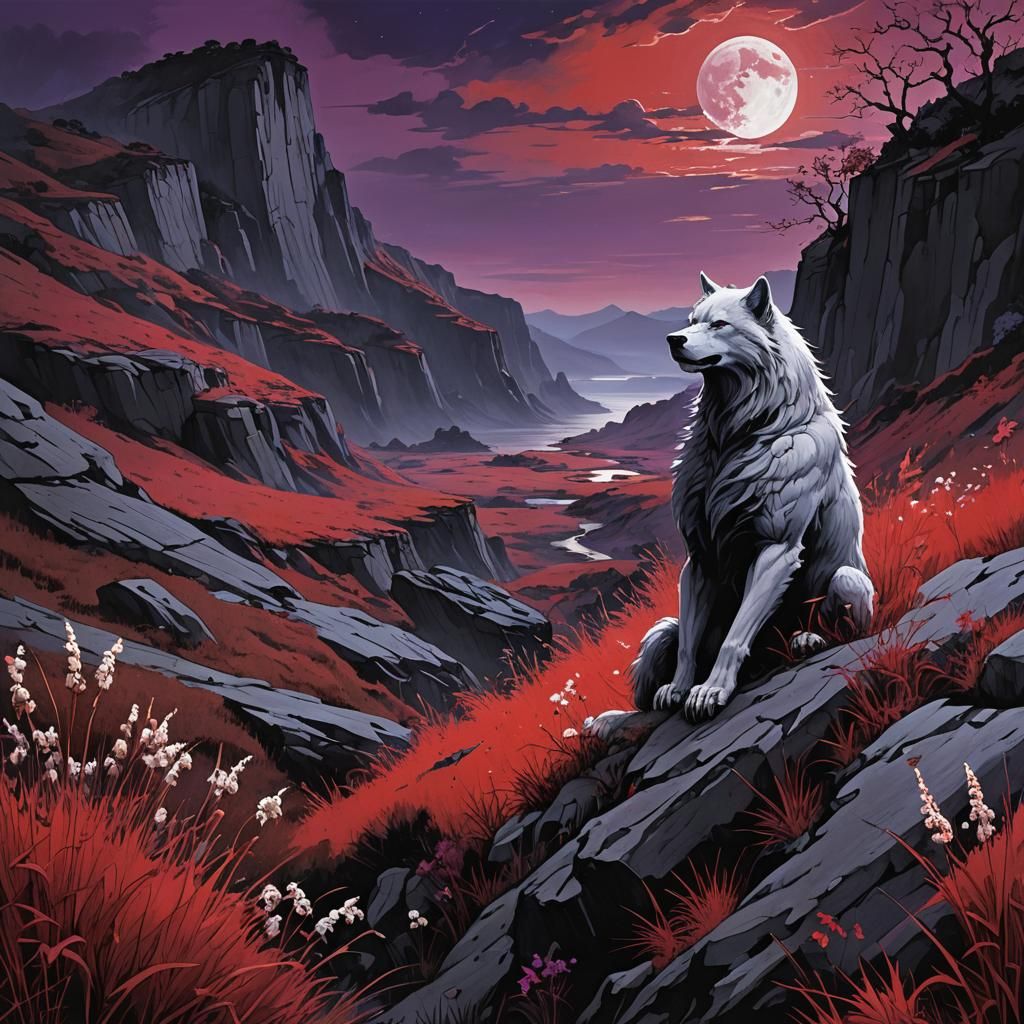 Nightmarish Werewolf Howl Under Black Moon