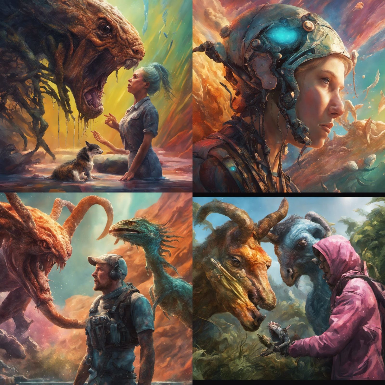 Awkward First Contact Between Species: Hyperrealistic Concep...