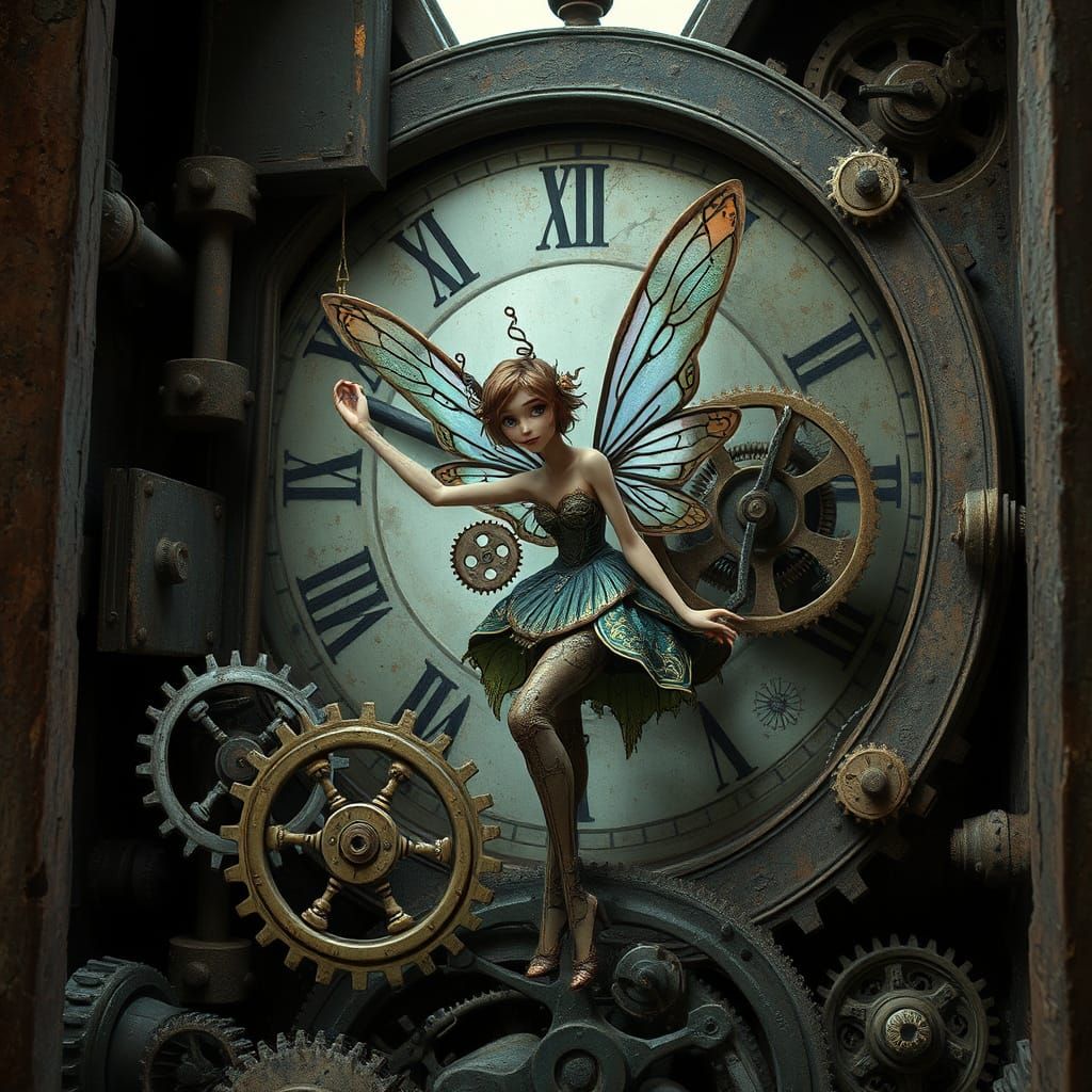 Clockwork Fairy in Steampunk Clock Tower