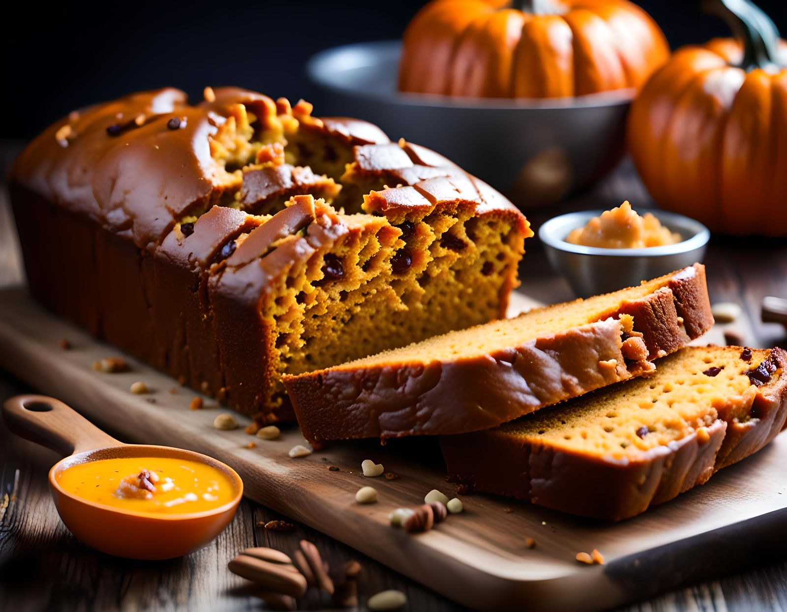 Delicious Pumpkin Bread in Natural Light