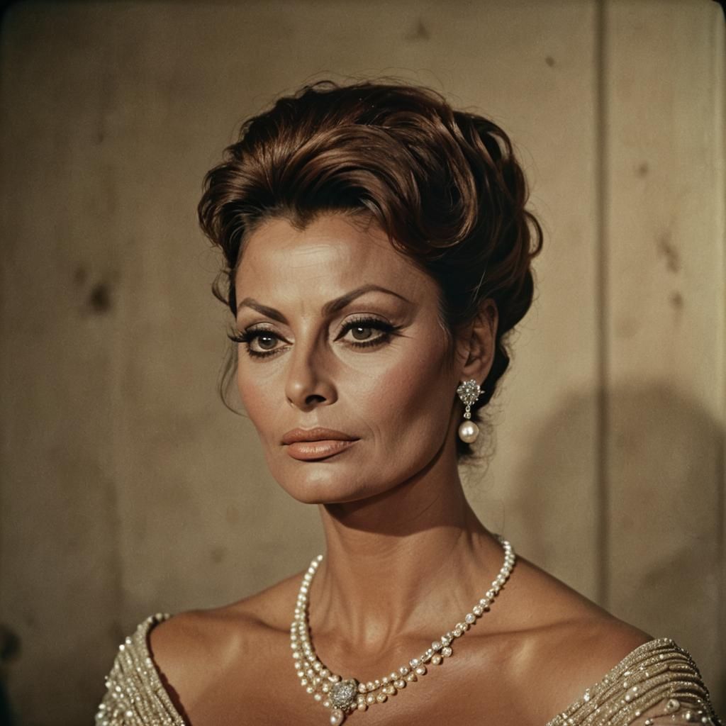 Sophia Loren Portrait in Neorealist Film Style