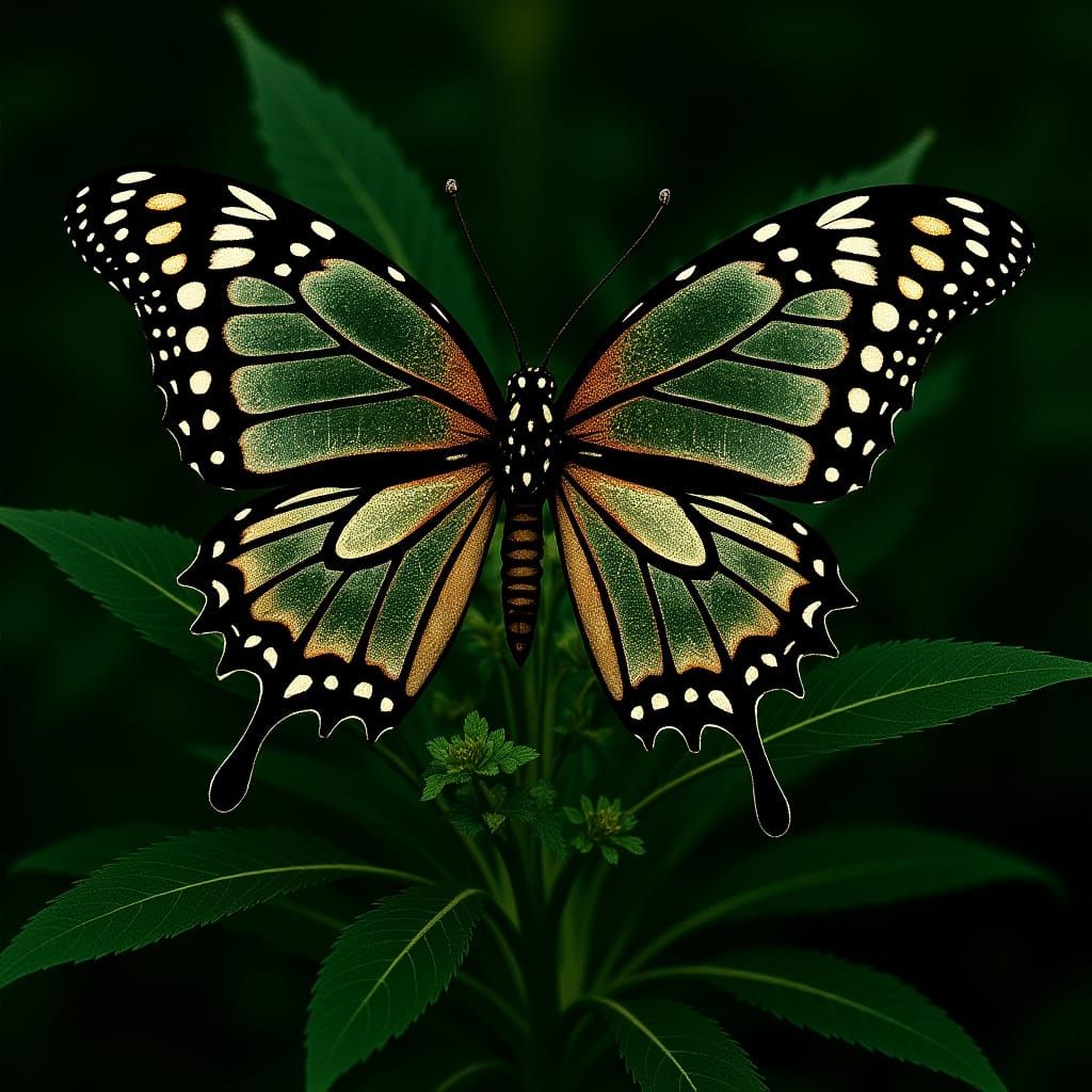 Glitch-Core Butterflies in a Digital Garden