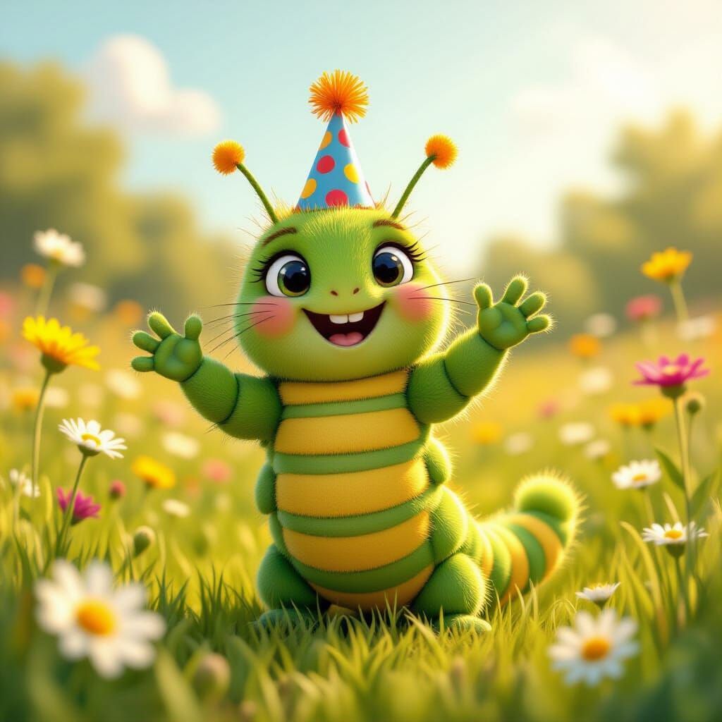 Emerald Caterpillar's Sunny Meadow Celebration