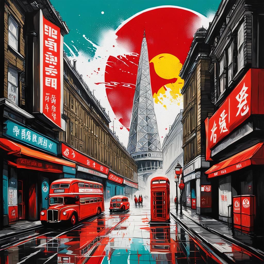 London Propaganda Poster in Street Art Style