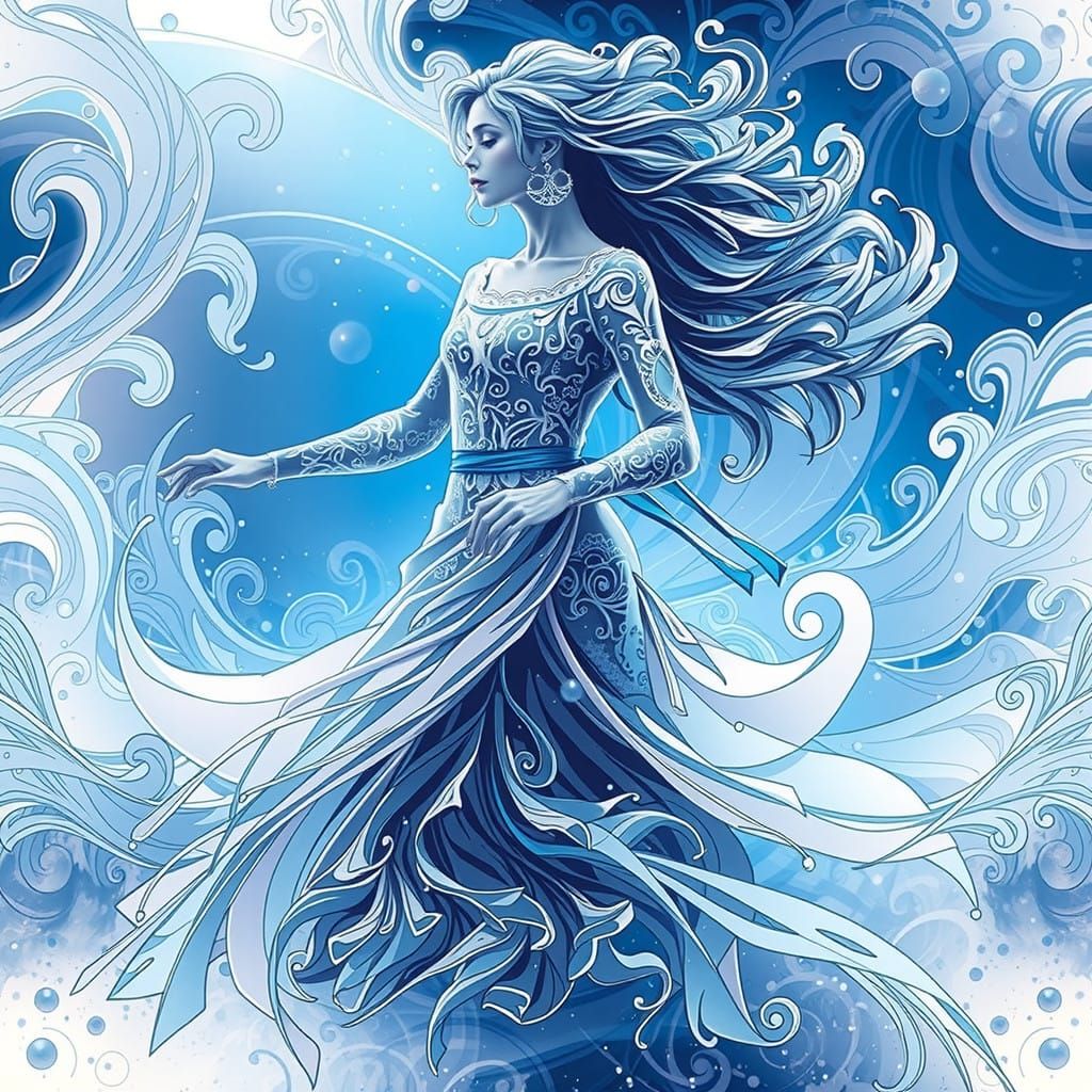 Ethereal Dancer in Smoky Mist