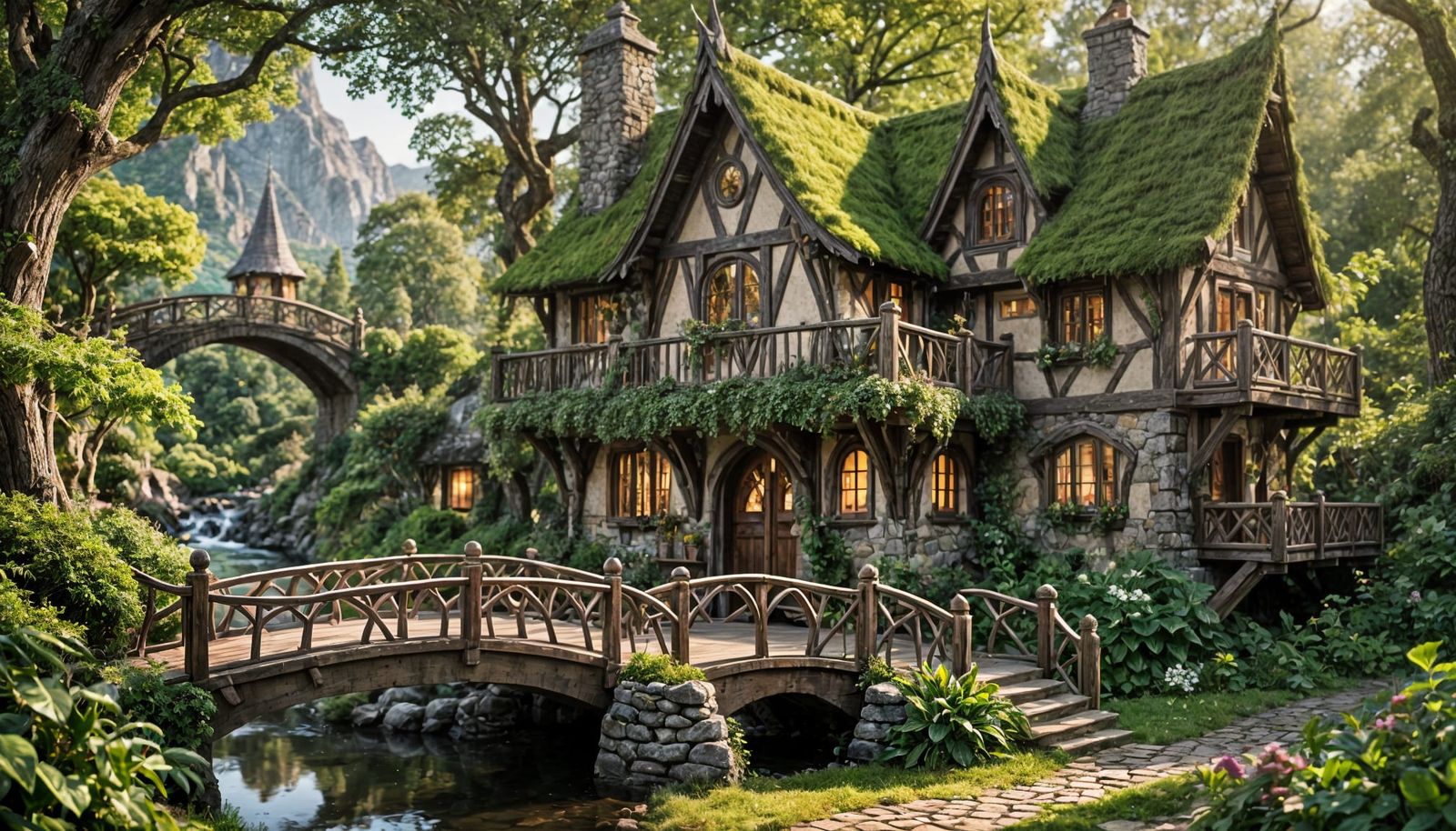 Enchanting Elven Cottage with Bridge: Photography