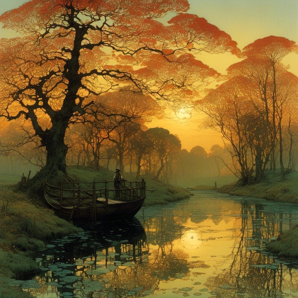 Ethereal Landscape in Tonalist Impressionist Style