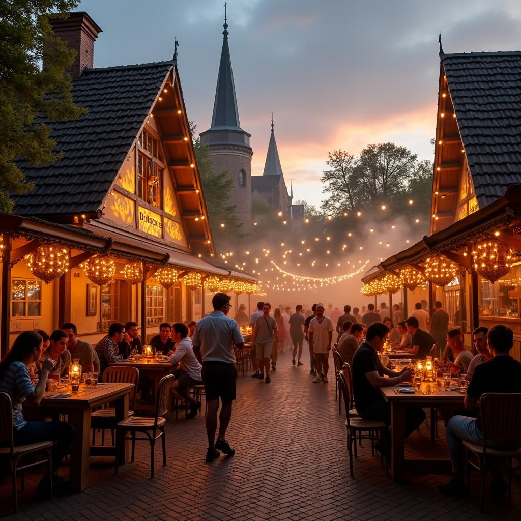 Oktoberfest in a Bavarian Beer Garden