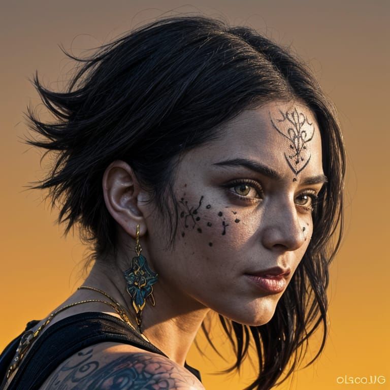 Latina Woman Portrait with Heterochromatic Eyes