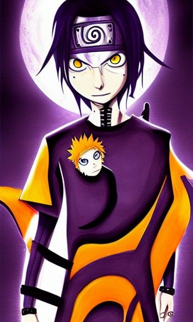 Sasuke Uchiha in Tim Burton Manga Style