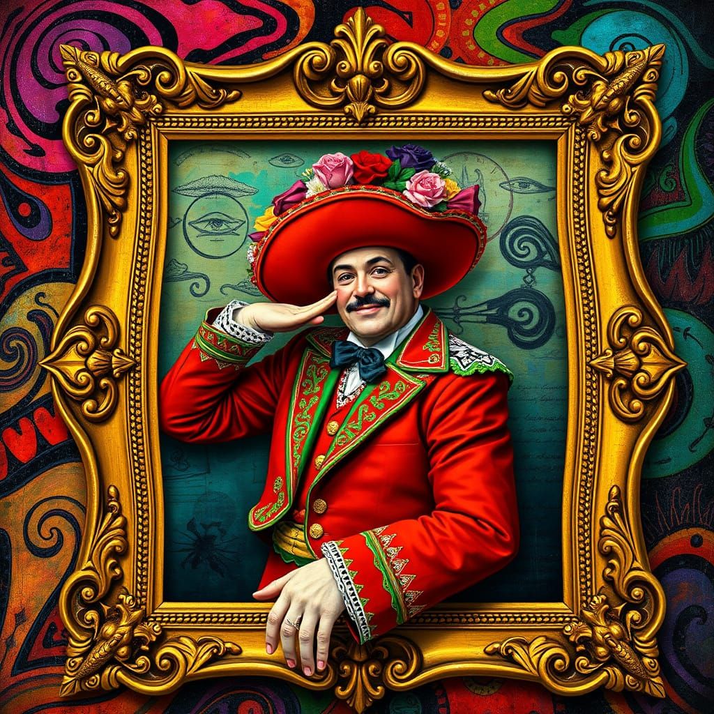 Matador Leaps from Frame in Surrealist Style