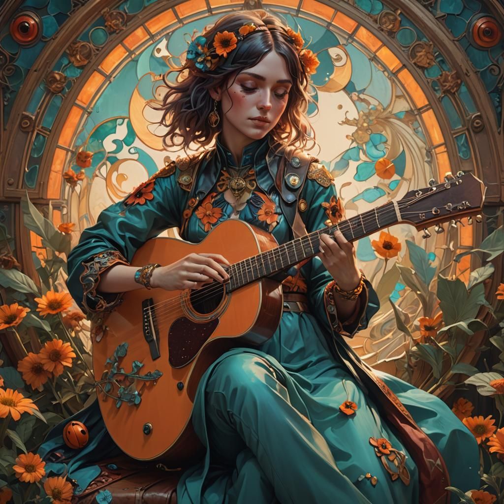 Ladybug Guitarist: Hyperdetailed Concept Art