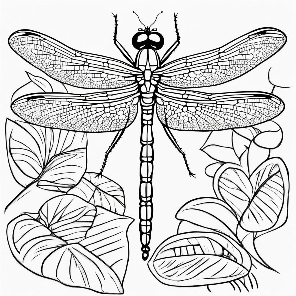 Dragonfly Coloring Page for Kids: Simple Design