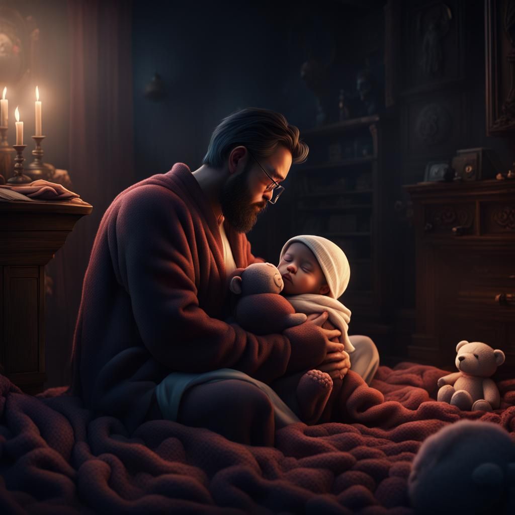 Father's Hopeful Prayer Over Newborn Daughter: Matte Paintin...