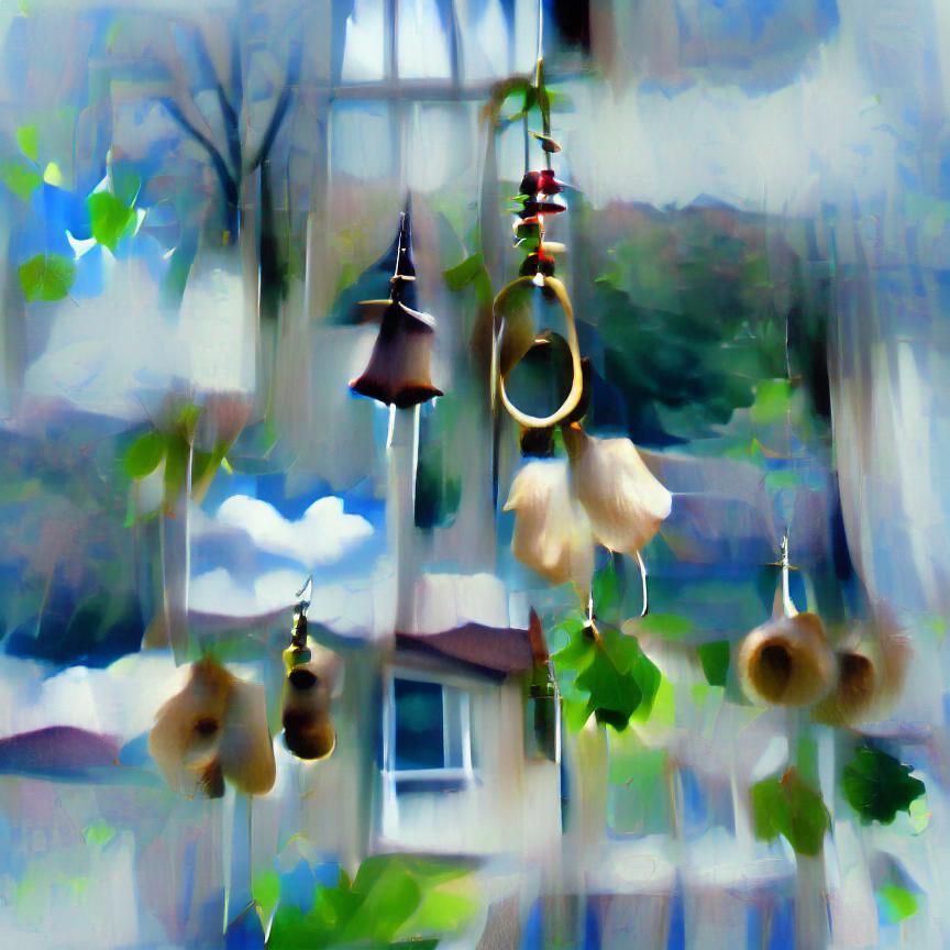 Serene Wind Chimes in Gentle Breeze