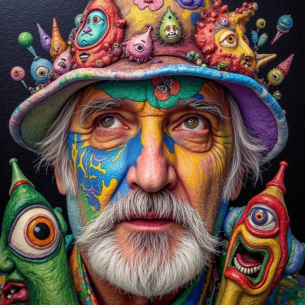 DUNKELBUNTES SELBSTPORTRAIT