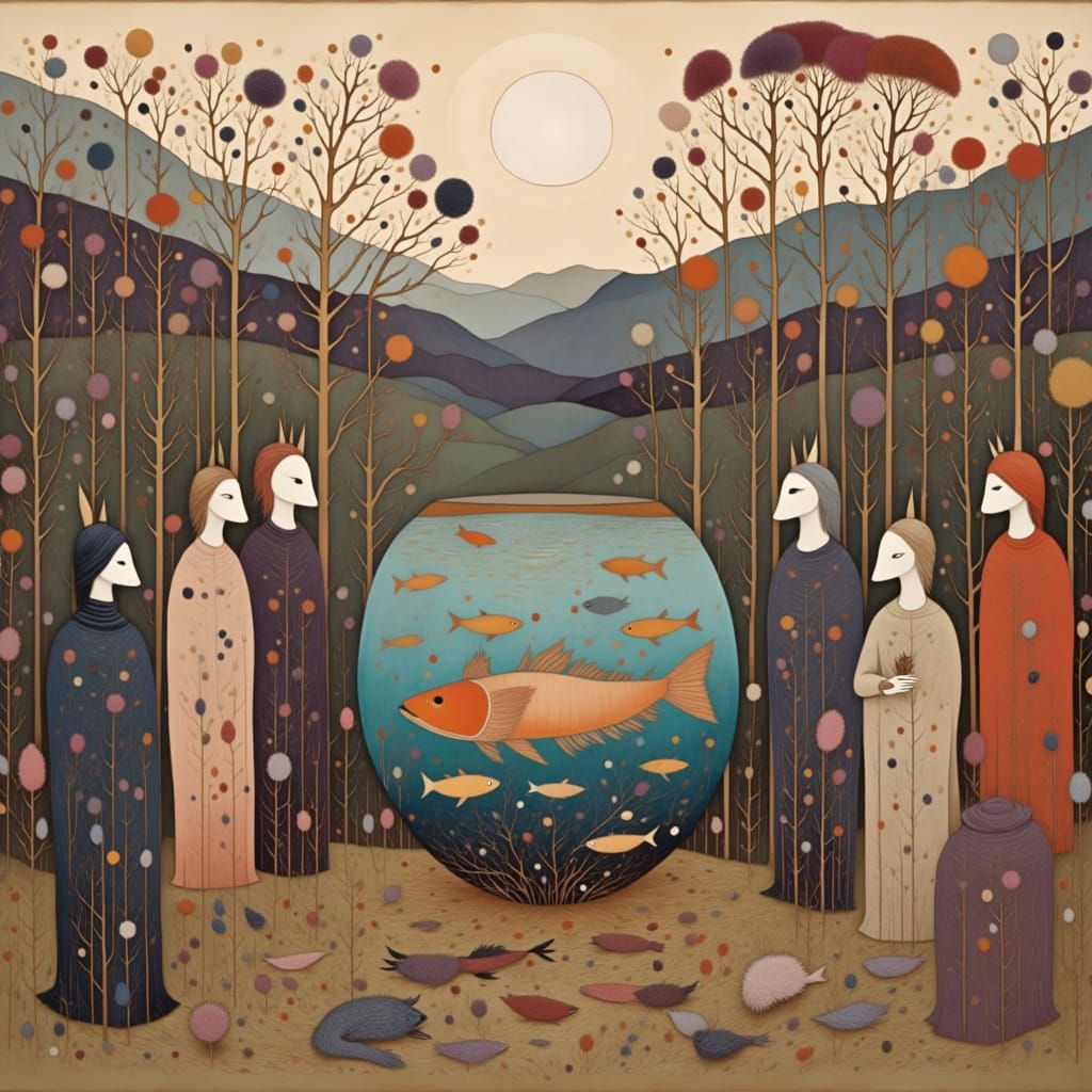 Fishbowl Cityscape with Lunar Influence