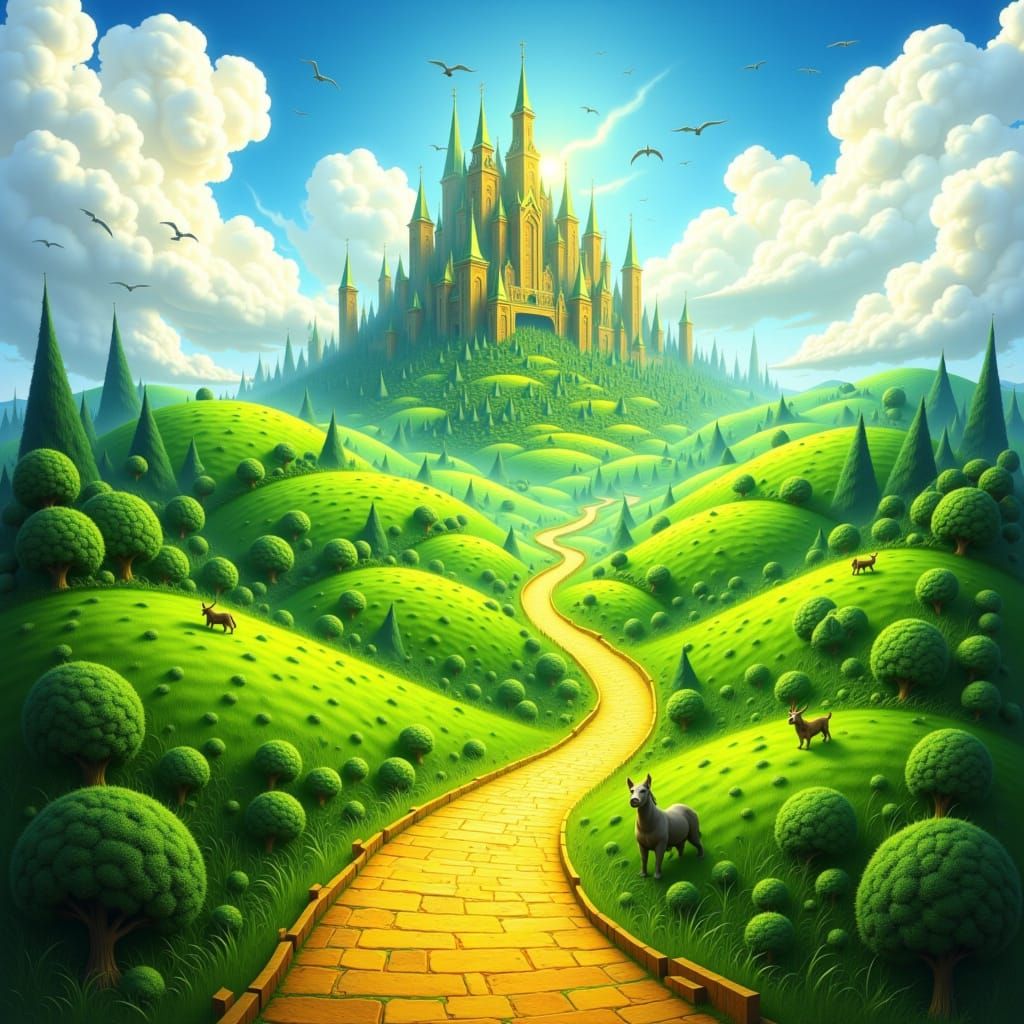 Emerald City Landscape in Classic Fantasy Art Style