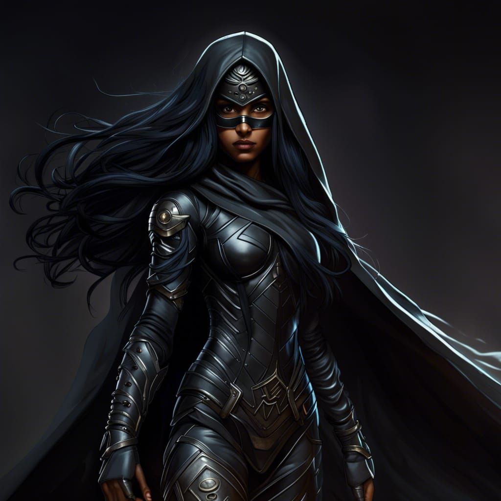 Indian Superheroine Broods on Rooftop at Night