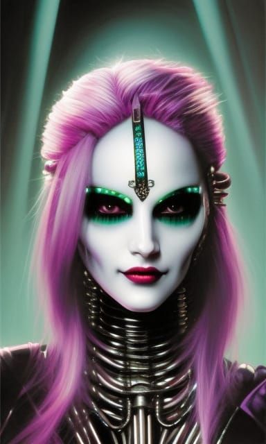 Cyberpunk Nun Cenobite in Surreal Style