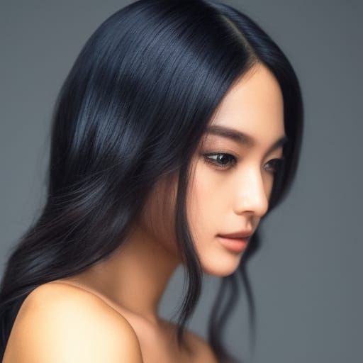 Elegant Woman Portrait in Digital Painting Style
