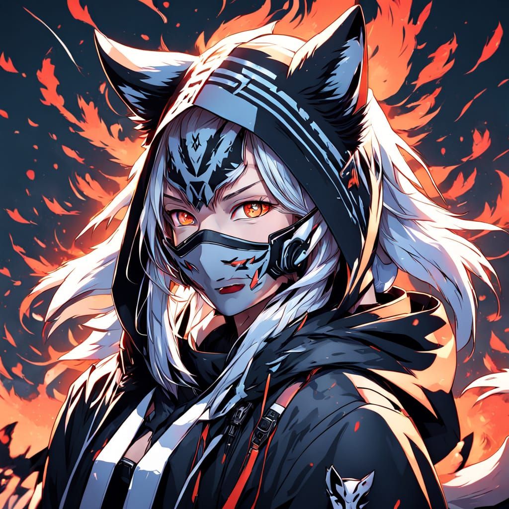 Anime-Inspired Portrait of a Fierce Female Warrior