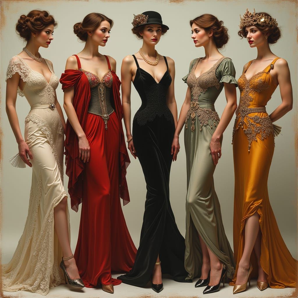 Vintage Supermodels from Around the World in 1900s Fashion