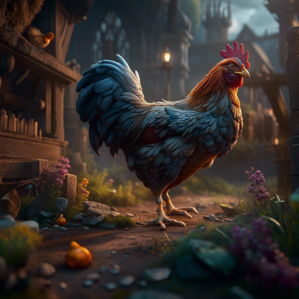 Detailed Chicken Matte Painting in Unreal Engine