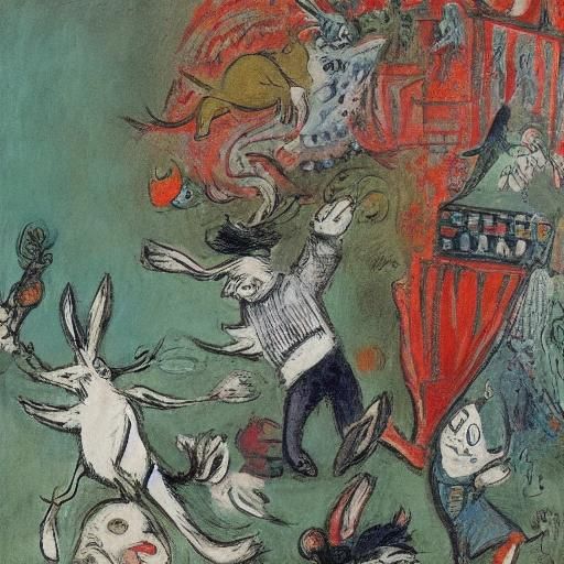 A Hero Rabbit's Surreal Night Adventure