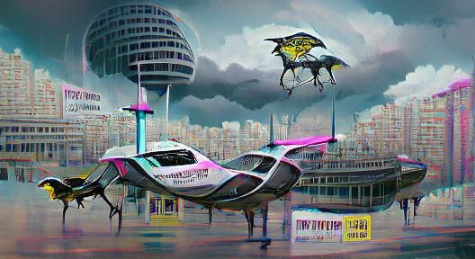 Cyberpunk Flying Taxi of the Future