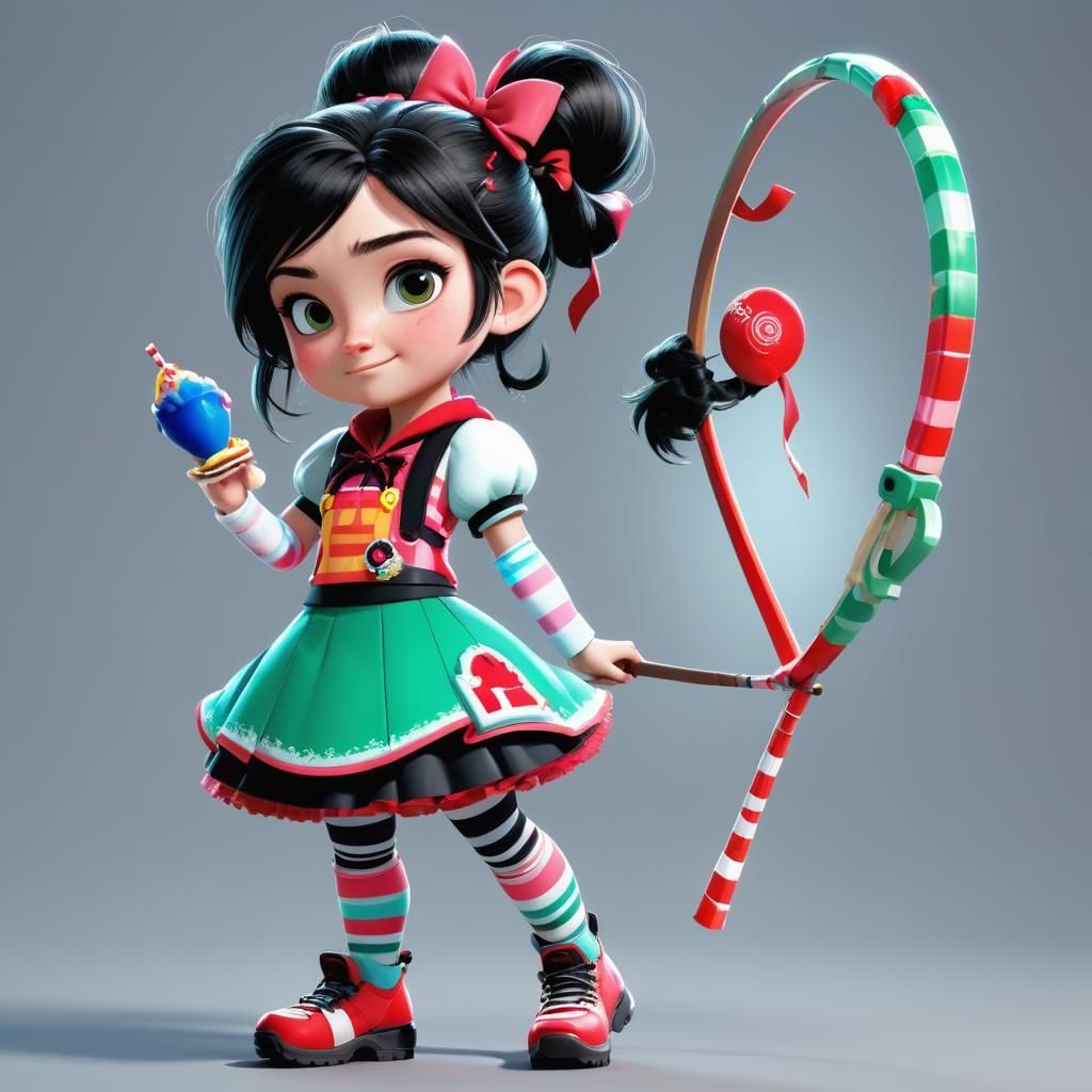 Vanellope von Schweetz in Detailed CGI Pixar Style